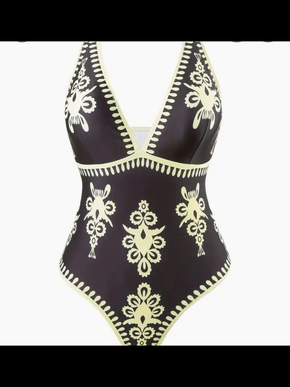 Shein One-Piece Swimsuit in Navy and Cream - Classic Print With Coverup Size 1X